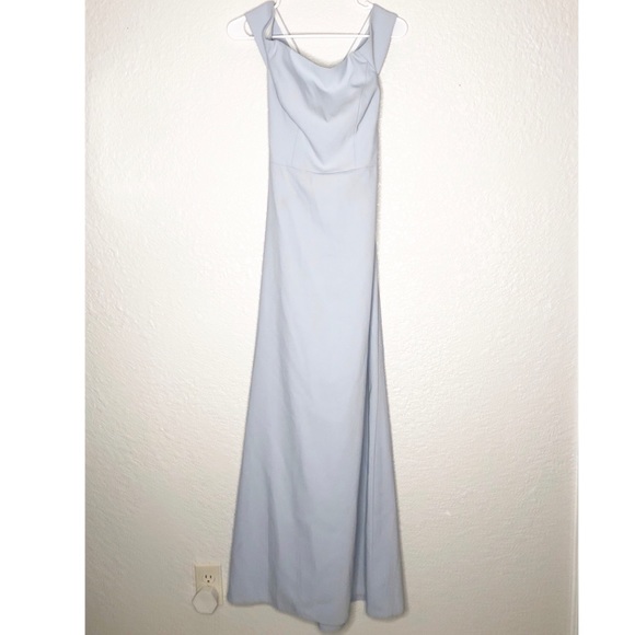 off the shoulder crepe gown dessy collection